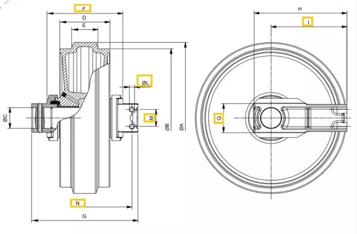 High Quality D6m Bulldozer Front Rear Idler Assy